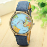 Mini World Map Watch for Men and Women