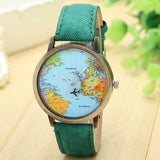 Mini World Map Watch for Men and Women