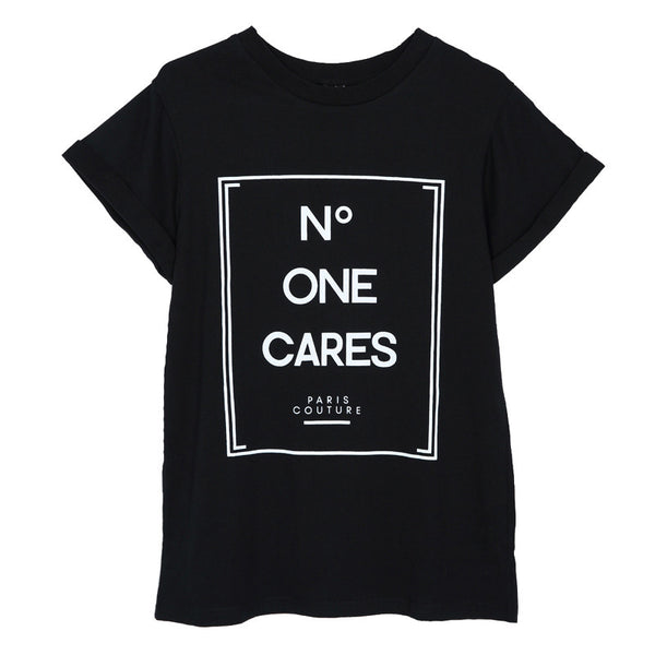 Women No One Cares Printed Tees