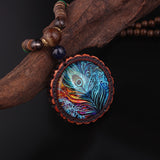 Handmade Radiant Peacock Feather Necklace