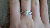 Silver White Fire Opal Flower Ring