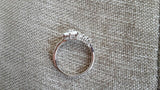 Silver White Fire Opal Flower Ring