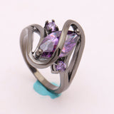 Black Gun Plated Cubic Zirconia Ring