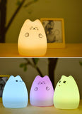 Cute Color Changing Cat Touch Lamp