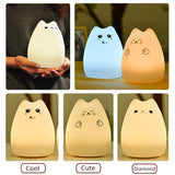 Cute Color Changing Cat Touch Lamp