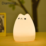 Cute Color Changing Cat Touch Lamp