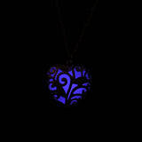 Glow In The Dark Silver Heart Necklace