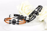 Leather Skull Charm Friendship Bracelets