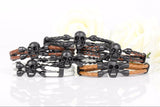 Leather Skull Charm Friendship Bracelets