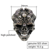 LIMITED EDITION Adjustable Sterling Silver Dark Skeleton Ring