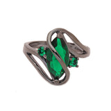 Black Gun Plated Cubic Zirconia Ring