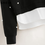 Pearl Beadings 2 Layers Sweatshirt