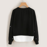 Pearl Beadings 2 Layers Sweatshirt