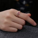 Rose Gold Crown Rhinestone Ring