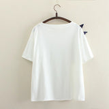 Cat and Fish Short Sleeved T Shirt