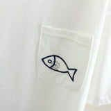 Cat and Fish Short Sleeved T Shirt