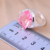 Silver Plated Pink Simple Casual Ring