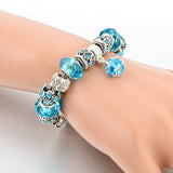 Crystal & Glass Hear Charm Beads Bracelets