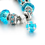 Crystal & Glass Hear Charm Beads Bracelets