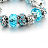 Crystal & Glass Hear Charm Beads Bracelets
