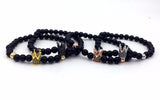 Crown Charms Natural Agate Stone Beads Bracelets