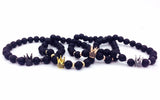 Crown Charms Natural Agate Stone Beads Bracelets