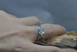 925 Sterling Silver Adjustable Lotus Ring with the Heart Sutra Inside