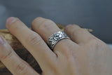 925 Sterling Silver Adjustable Lotus Ring with the Heart Sutra Inside