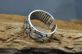 925 Sterling Silver Adjustable Lotus Ring with the Heart Sutra Inside