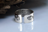925 Sterling Silver Adjustable Lotus Ring with the Heart Sutra Inside