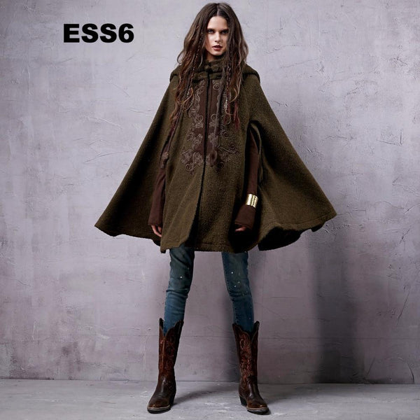 High Quality Drop Shoulder Wool Cape