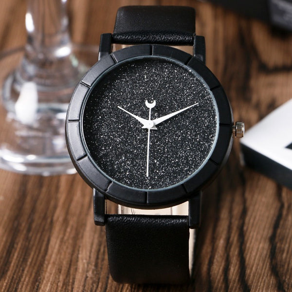Moon Stars Design Analog Watch For Women ESS6 Fashion