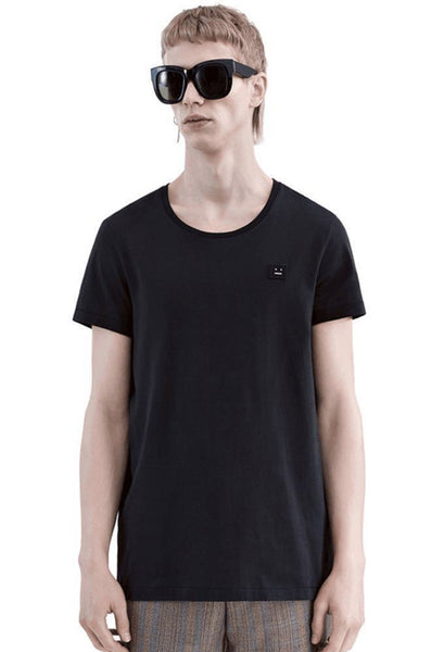 Men Smile Embroidery Funny Acne Tees