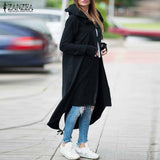 Drawstring Irregular Long Jacket