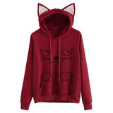 White Cat Ears Long Sleeve Hoodie