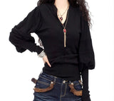 Retro Lantern Sleeve Cashmere Sweater