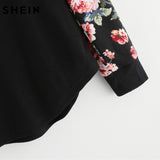 Floral Raglan Long Sleeve Shirt