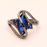 Black Gun Plated Cubic Zirconia Ring