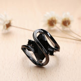 Black Gun Plated Cubic Zirconia Ring