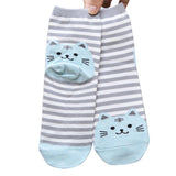 Quality Striped Pattern Cotton Cat Socks