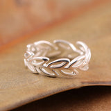Elegant 925 Sterling Silver Hollow Leaves Ring