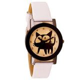 Black PU Leather Cat Watch