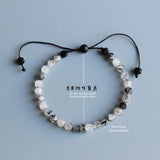 Natural Ink Stone Tibetan Beads Bracelet