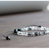 Natural Ink Stone Tibetan Beads Bracelet