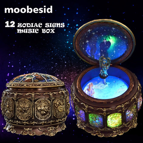 Zodiac 12 Signs LED Lights Musical Box - Castle In The Sky