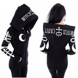Witch Craft Moon Long Sleeve Jacket Zipper Coat