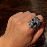 LIMITED EDITION Adjustable Sterling Silver Dark Skeleton Ring