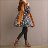 Long Sleeve Flower Print Dress