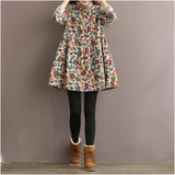 Long Sleeve Flower Print Dress