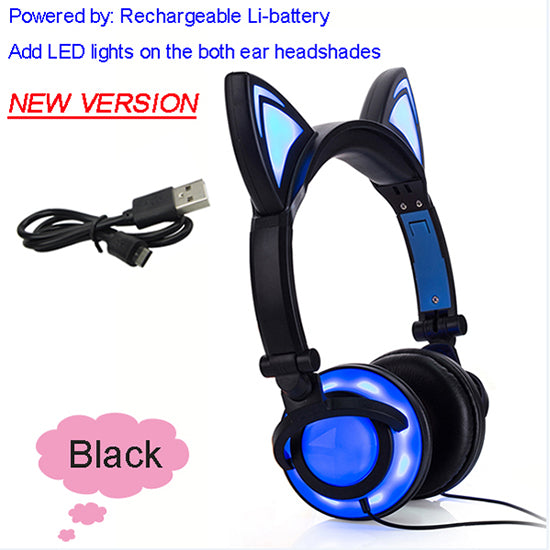 Led Cat Ear Headphones - With Glowing Ears